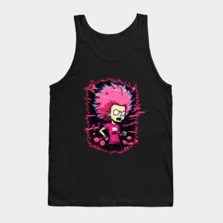 Pink Anger - Teenage frustration with wild hair Tank Top